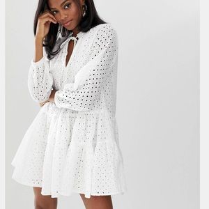 ASOS - White Trapeze Mini Dress